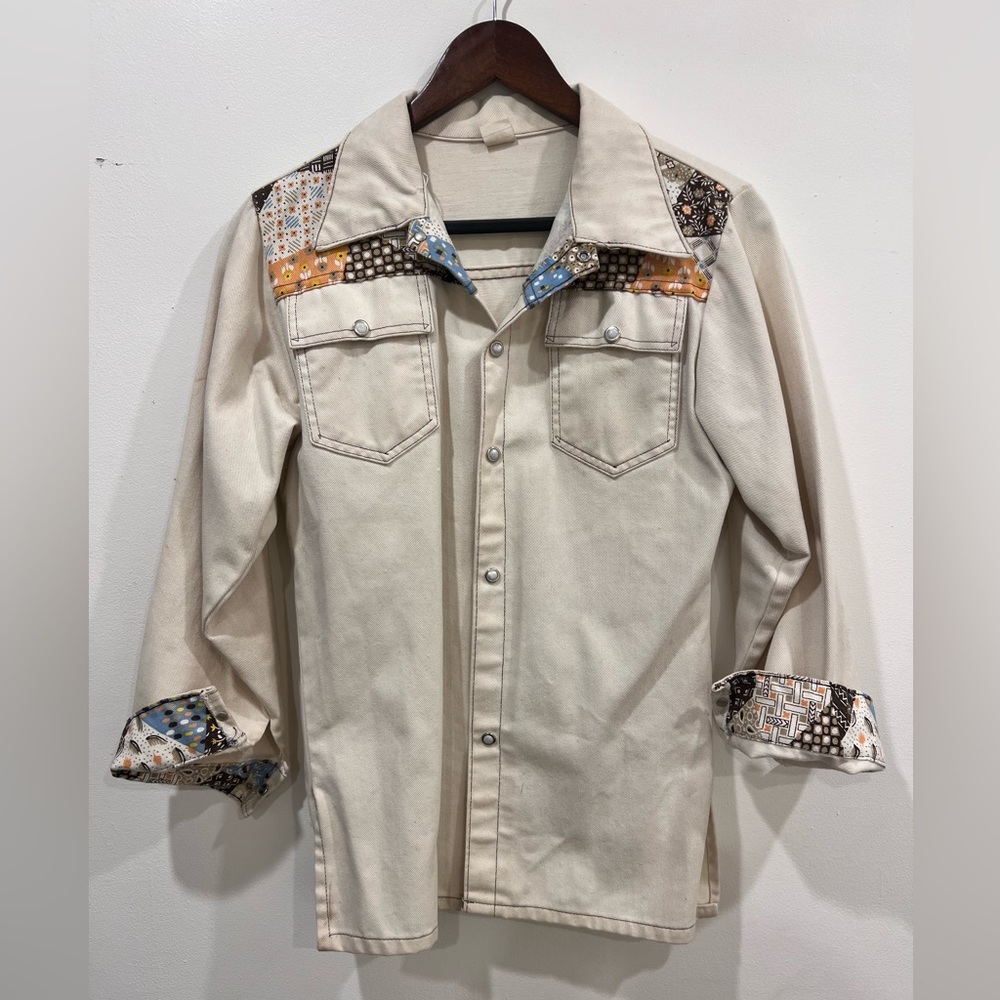 70s Vintage western patchwork nudie shirt